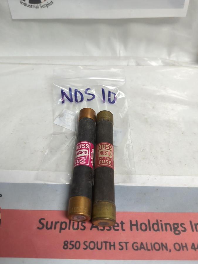 Used COOPER BUSSMANN,NOS 10,ONE-TIME 10 AMP FUSE LOT OF 2 PRE-OWNED