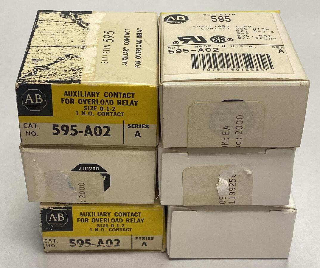 ALLEN BRADLEY,595-A02,SER A AUXILIARY CONTACT LOT OF 6 NEW