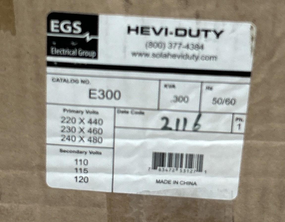 Used EMERSON SOLA,E300,CONTROL TRANSFORMER .300KVA NEW