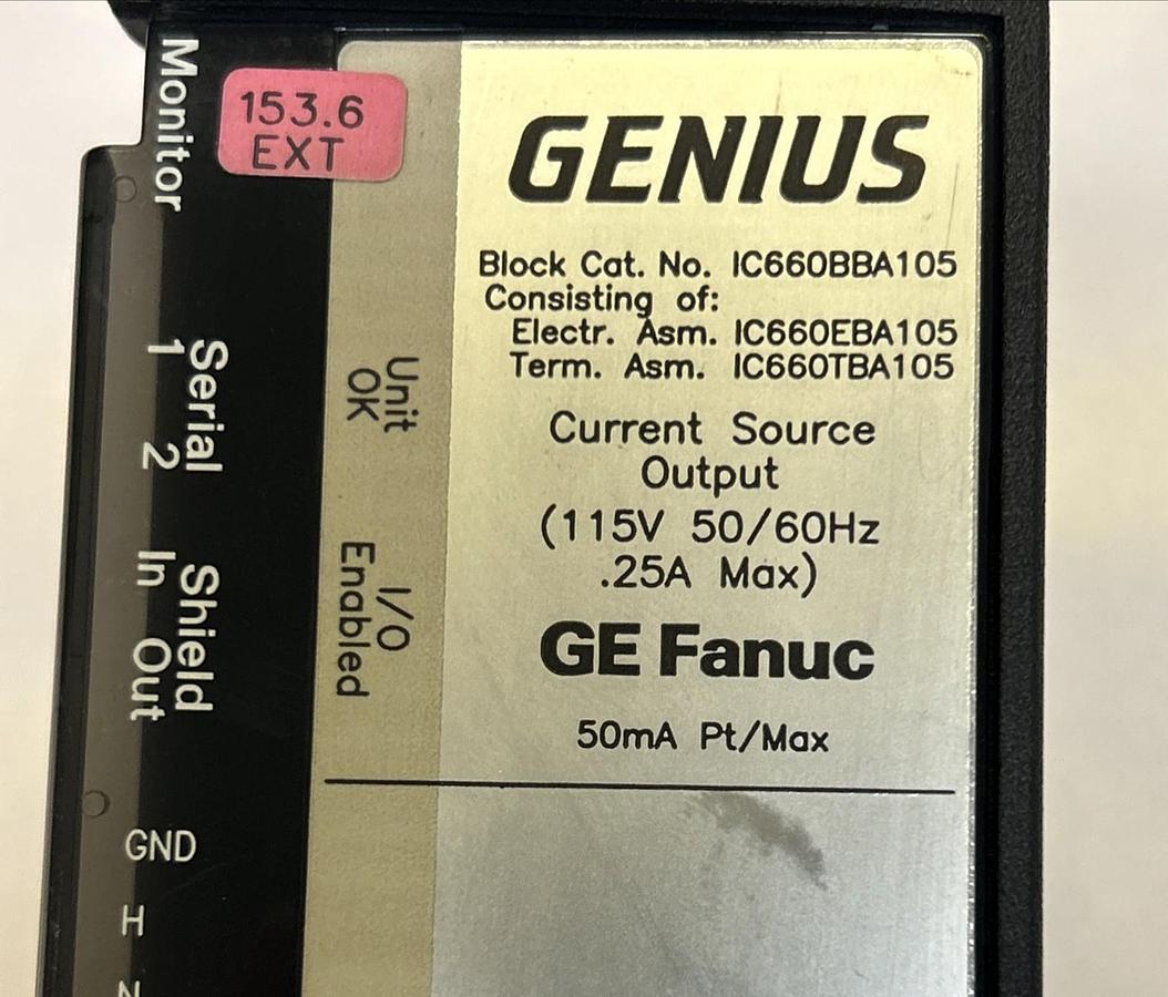 Used GE FANUC,IC660BBA105,GENIUS BLOCK CURRENT SOURCE OUTPUT MODULE