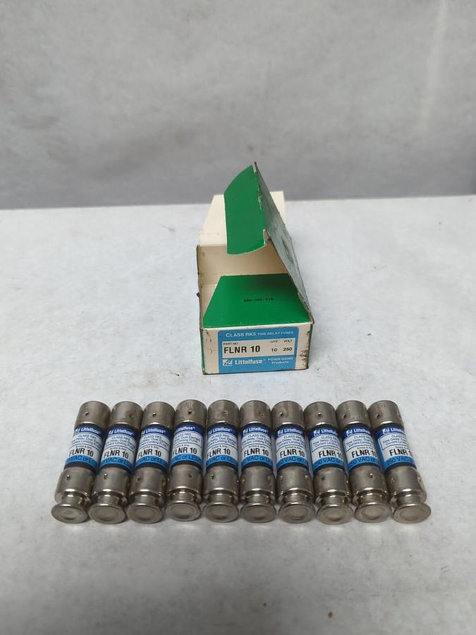 LITTELFUSE,FLNR 10,TIME-DELAY 10 AMP FUSES BOX OF 10 NOS