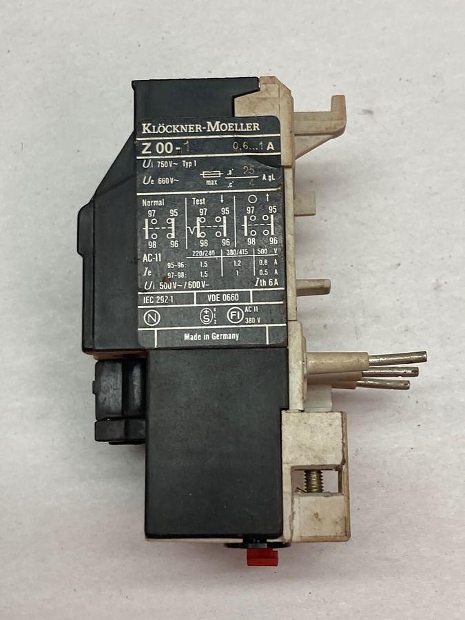 Used Klockner Moeller,Z00-1,Overload Relay