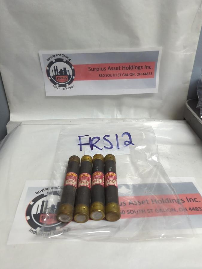 Used COOPER BUSSMANN,FRS-12,FUSETRON 12 AMP FUSE LOT OF 4 PRE-OWNED