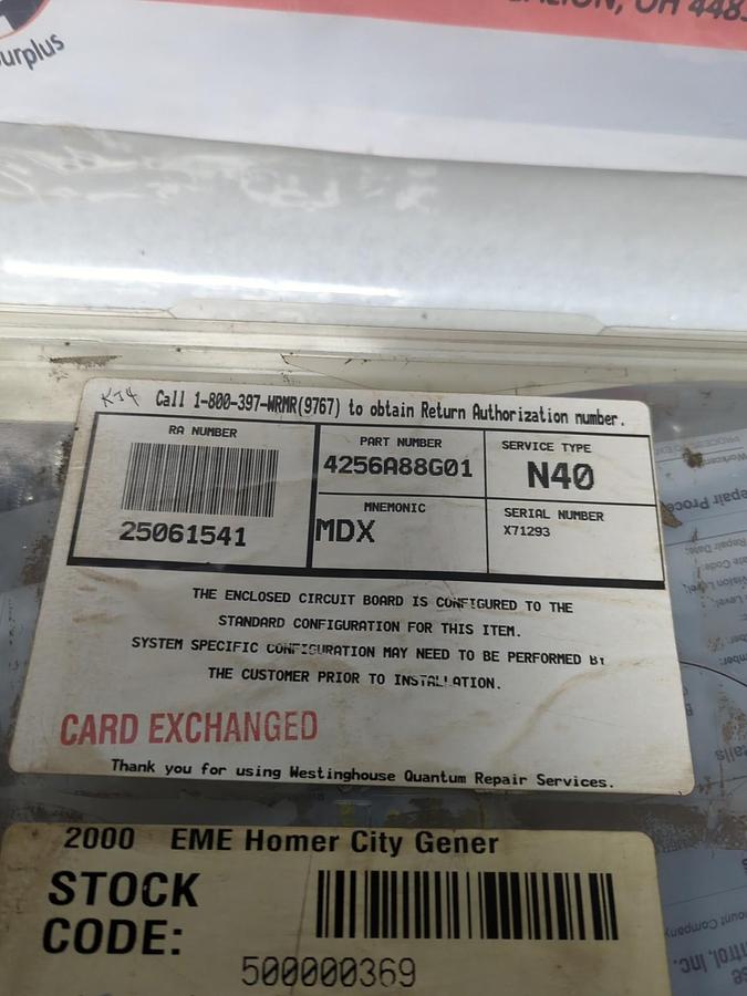 WESTINGHOUSE,4256A88G01,CIRCUIT BOARD NOS