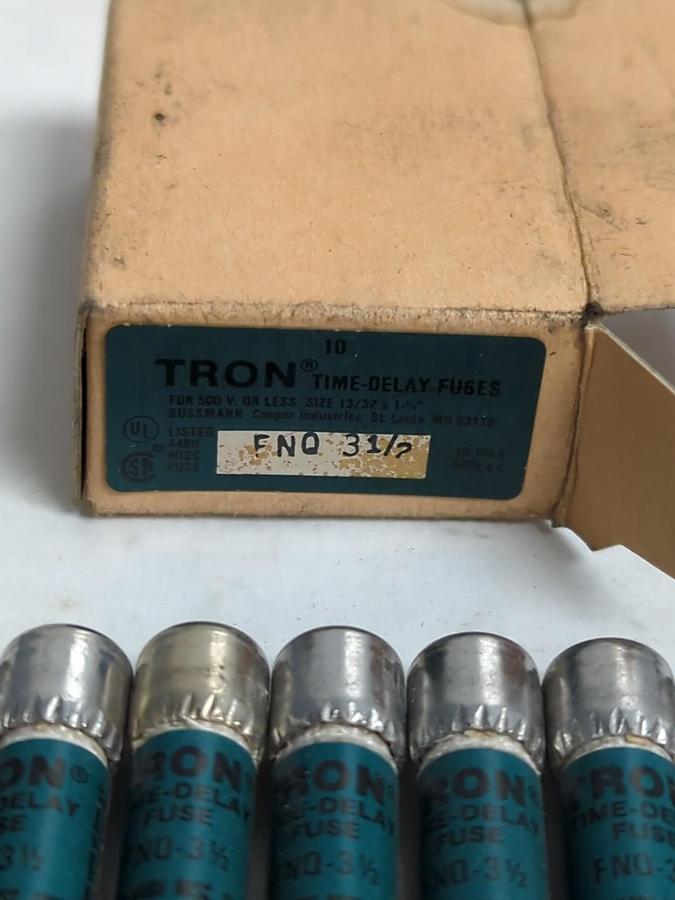 COOPER BUSSMANN,FNQ-3-1/2,TRON 3-1/2 AMP FUSES BOX OF 10 NOS