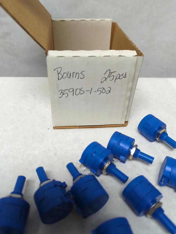BOURNS,3590S-1-502,WIREWOUND POTENTIOMETER 5K OHM 10-TURN 5% LOT OF 25 NOS