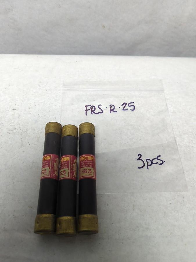 Used COOPER BUSSMANN,FRS-R-25,FUSETRON 25 AMP FUSE LOT OF 3 PRE-OWNED