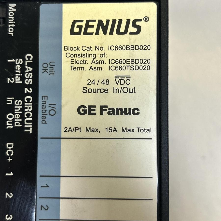 Used GE FANUC,IC660BBD020,GENIUS BLOCK IN / OUT MODULE