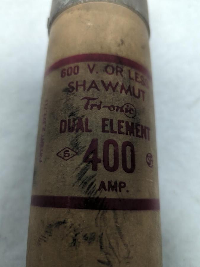 Used GOULD SHAWMUT,TRS400,RENEWABLE 400 AMP FUSE PRE-OWNED