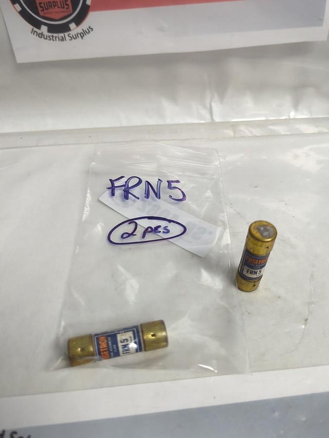 Used COOPER BUSSMANN,FRN5,FUSETRON 5 AMP FUSE LOT OF 2 PRE-OWNED
