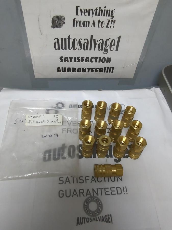 UNBRANDED,3/8 IN,FEMALE BRASS THREADED QUICK CONNECT COUPLER FITTING LOT OF 13