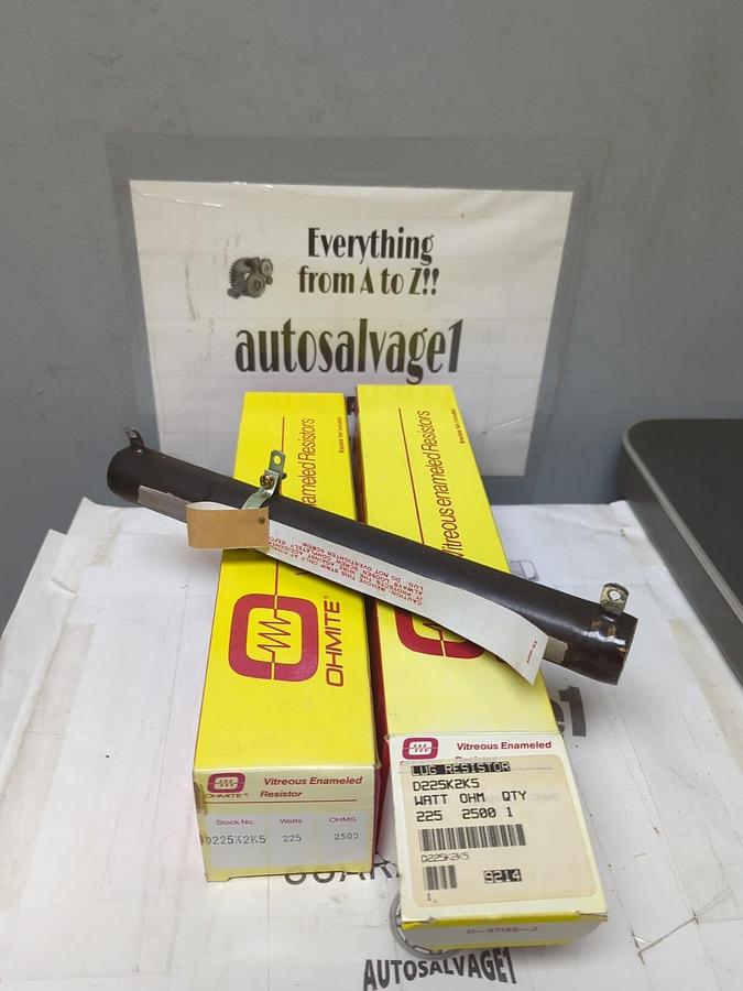 OHMITE,D225K2K5,LUG RESISTORS 225W 2500OHM LOT OF 2 NEW