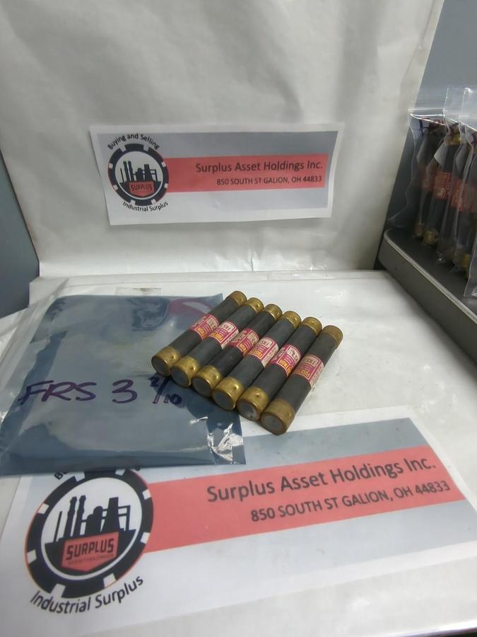 Used COOPER BUSSMANN,FRS-3-2/10,FUSETRON FUSE 3-2/10 AMP LOT OF 6 PRE-OWNED