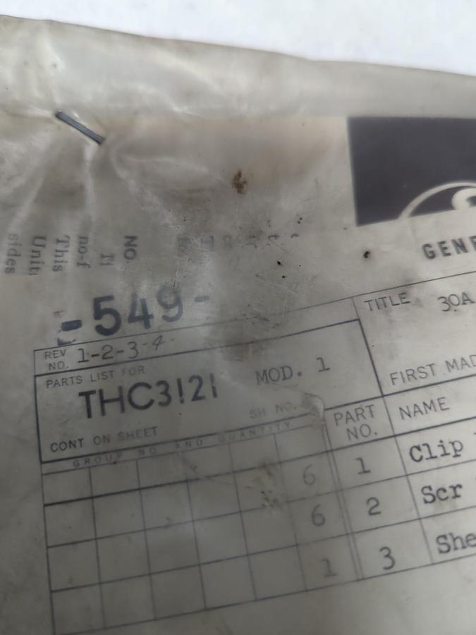 GENERAL ELECTRIC,THC3121,DISCONNECT FUSE KIT NOS