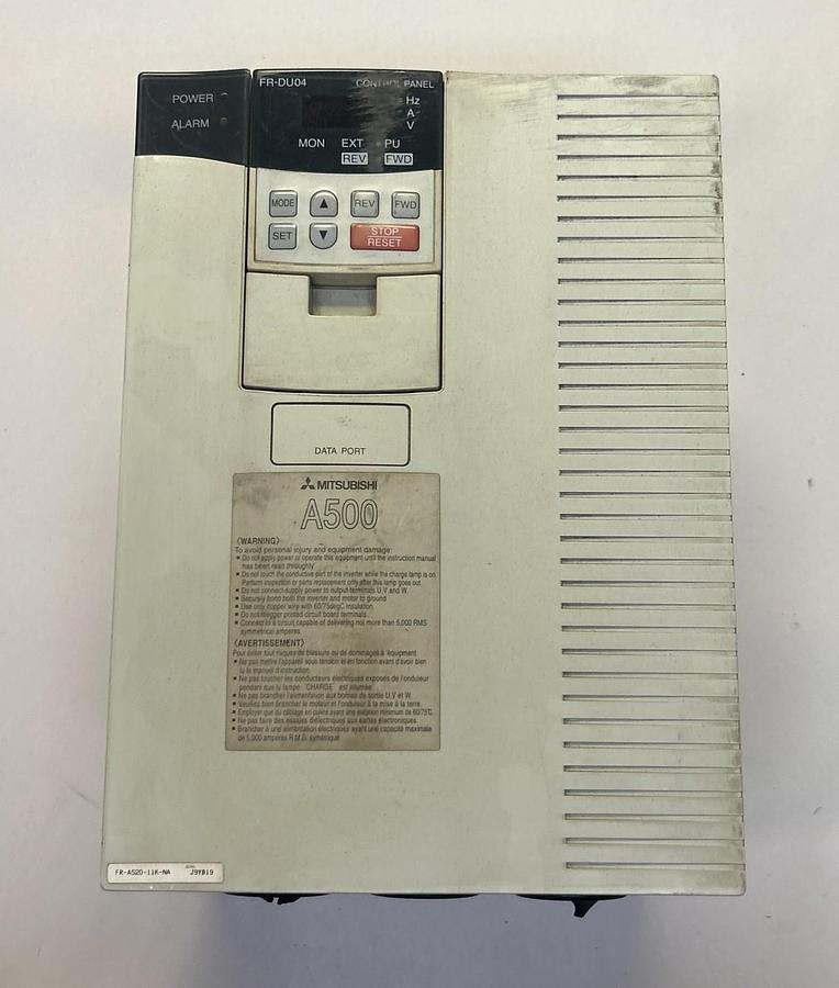 Used MITSUBISHI,FR-A520-11K-NA,TRANSISTORIZED INVERTER AC DRIVE