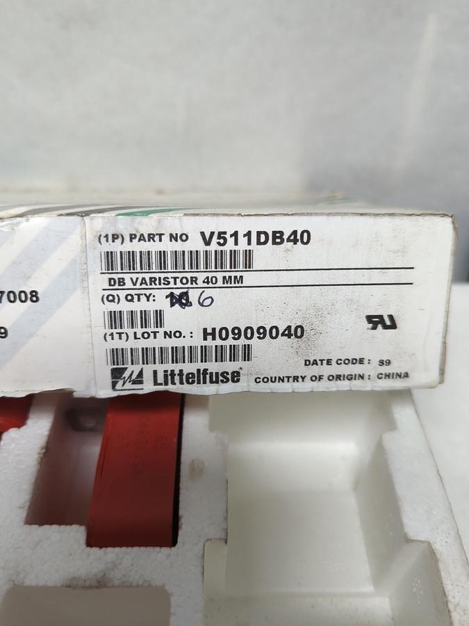 LITTELFUSE,V511DB40,METAL OXIDE VARISTORS 40 MM BOX OF 6 NOS