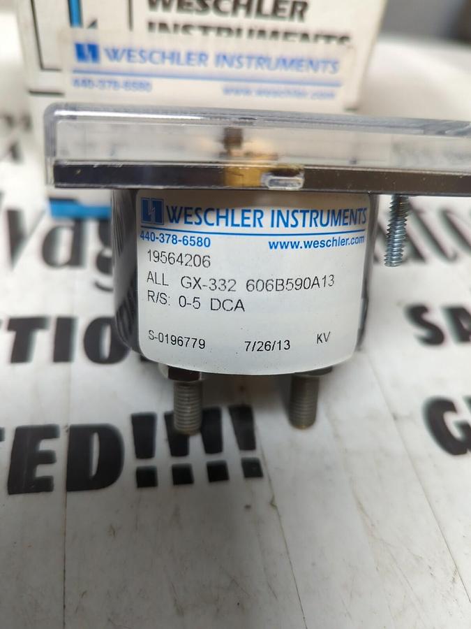 WESCHLER,19564206 ALL GX-332 606B590A13 R/S: 0-5DCA,PANEL METER NOS