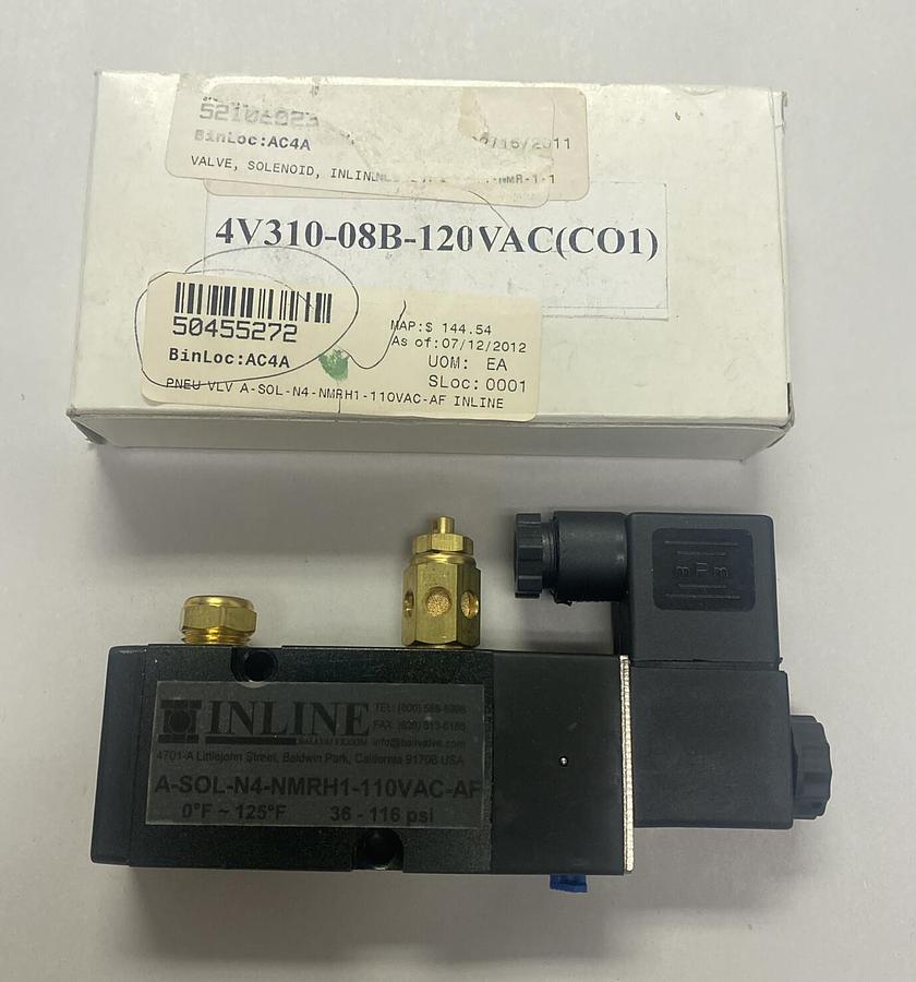 INLINE,A-SOL-N4-NMRH1-110V-AF,SOLENOID VALVE NOS