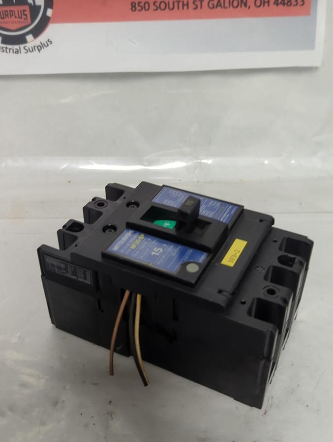 Used MITSUBISHI,NF30-SP,CIRCUIT BREAKER 15 AMP 3-POLE PRE-OWNED