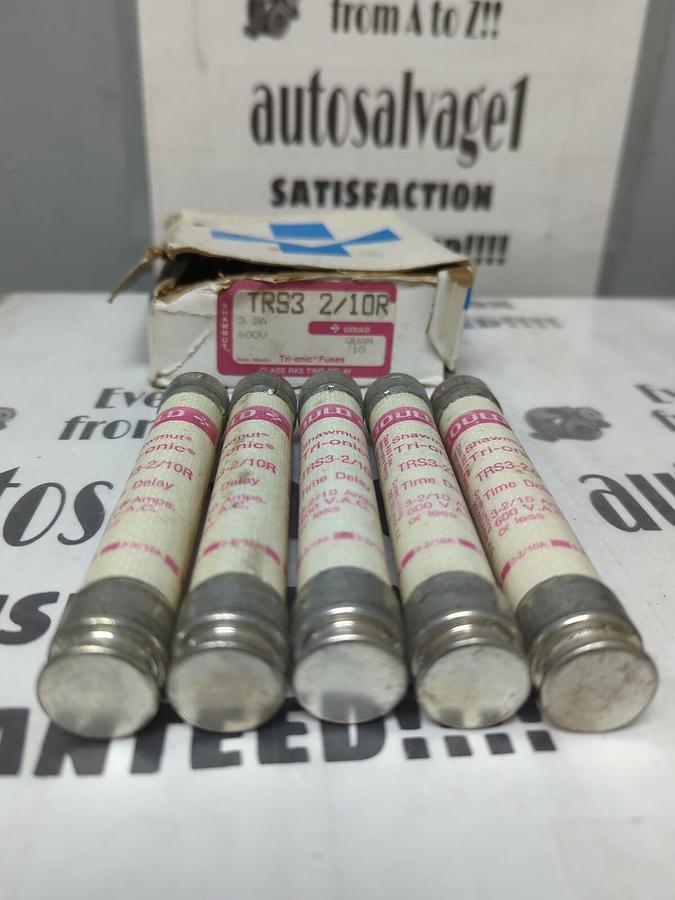 GOULD SHAWMUT,TRS3-2/10R,TRI-ONIC 3-2/10 AMP FUSES BOX OF 5 NOS