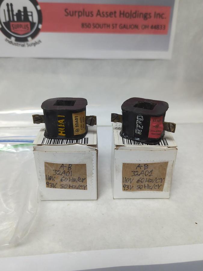 Used ALLEN BRADLEY,32A01,COIL 110V PRE-OWNED LOT OF 2