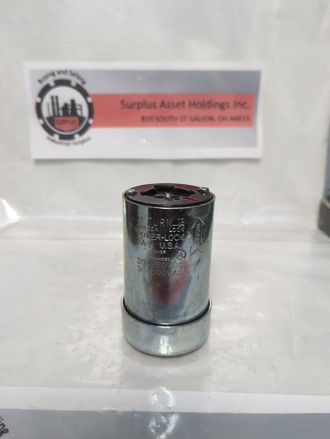 Used POWER-LOCK,A-H,PLUG/COVER GROUNDED 20A 250VAC 30A 600VAC PRE-OWNED