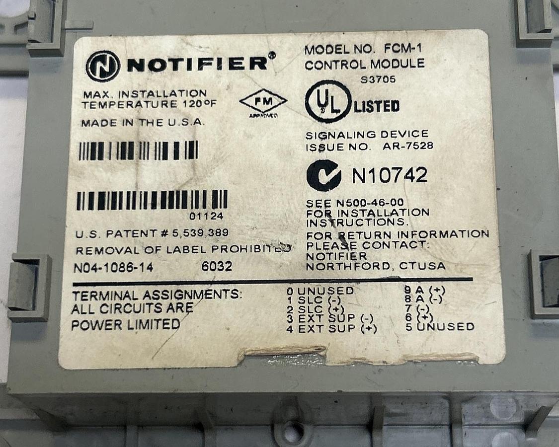 Used NOTIFIER,FCM-1,CONTROL MODULE