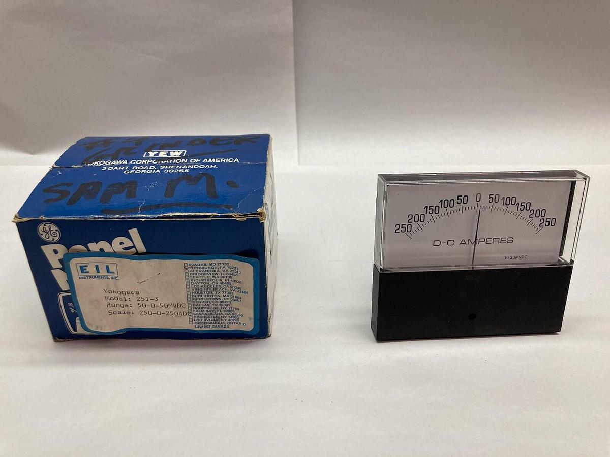 General Electric,251-3,Panel Meter 50-0-50MVDC 250-0-250ADC