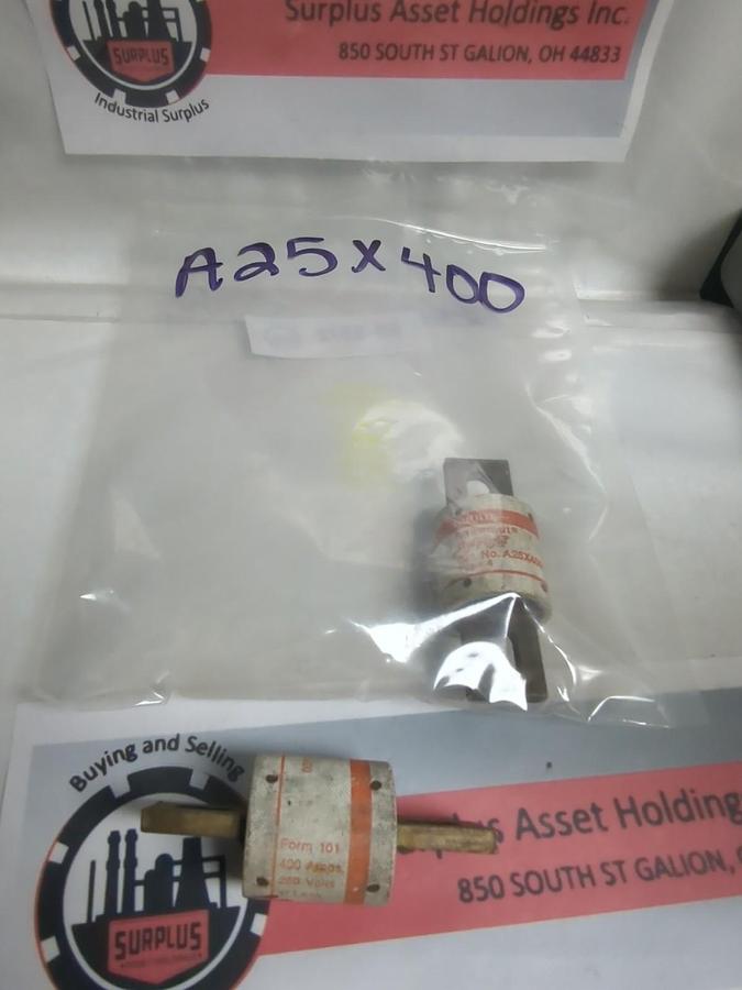 Used GOULD SHAWMUT,A25X400,TYPE 4 FUSE 400 AMP LOT OF 2 PRE-OWNED