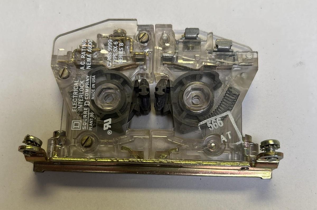 Used SQUARE D,9999SX-6,AUXILIARY INTERLOCK CONTACT