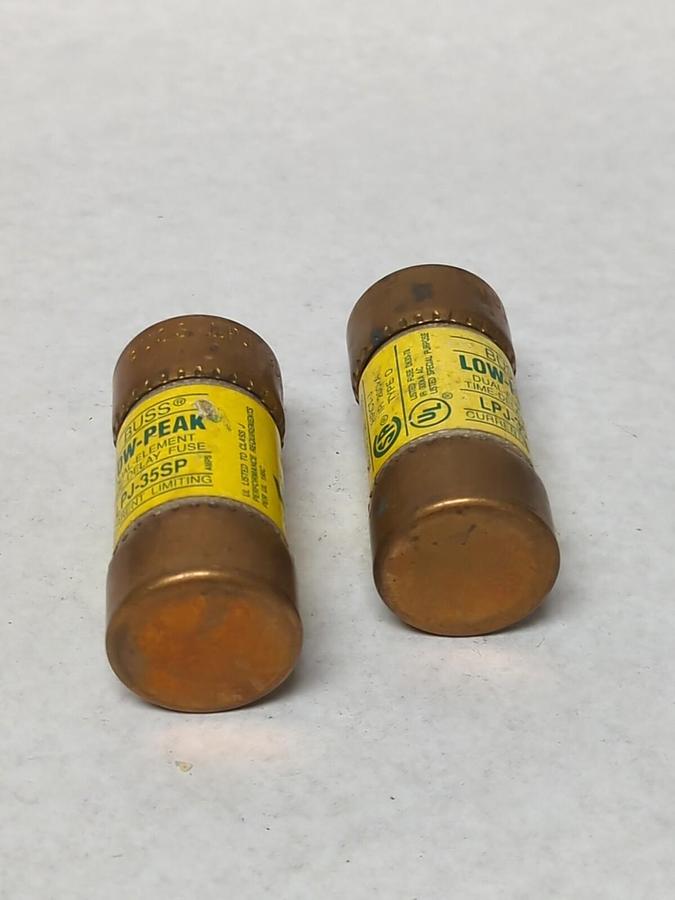 Used COOPER BUSSMANN,LPJ-35SP,LOW-PEAK 35 AMP FUSE LOT OF 2 PRE-OWNED
