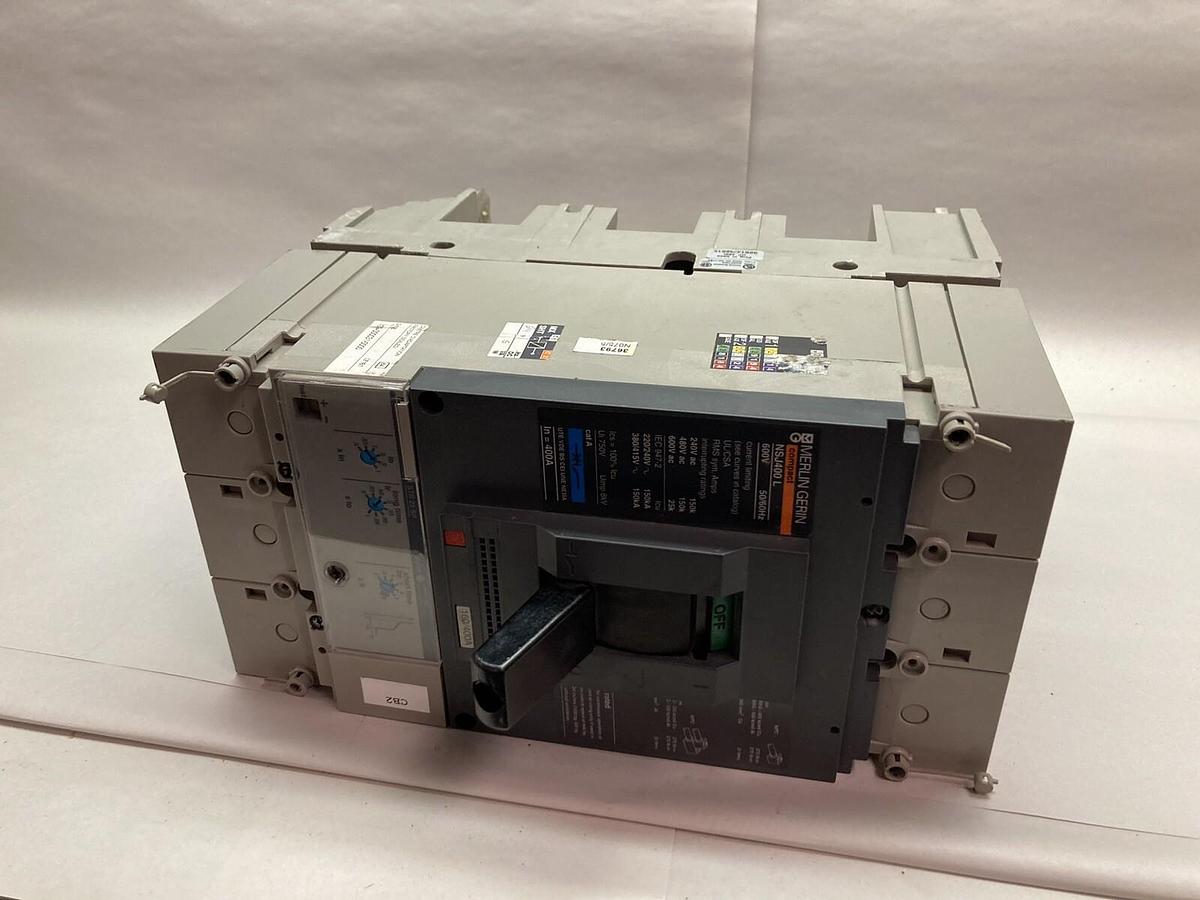 Used Merlin Gerin Compact,NSJ400 L,Circuit Breaker Trip Unit & Base 600V 50/60Hz