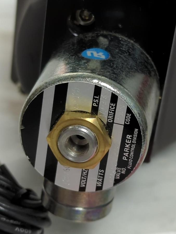 Used FLOWSERVE,MODEL 15 39,PNEUMATIC ACTUATOR W/ PARKER PM3D5080C SOLENOID VALVE