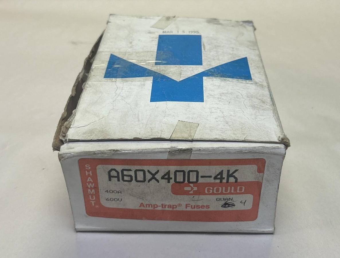 GOULD SHAWMUT,A60X400-4K,AMP TRAP FUSE 400A 600V LOT OF 4 NOS