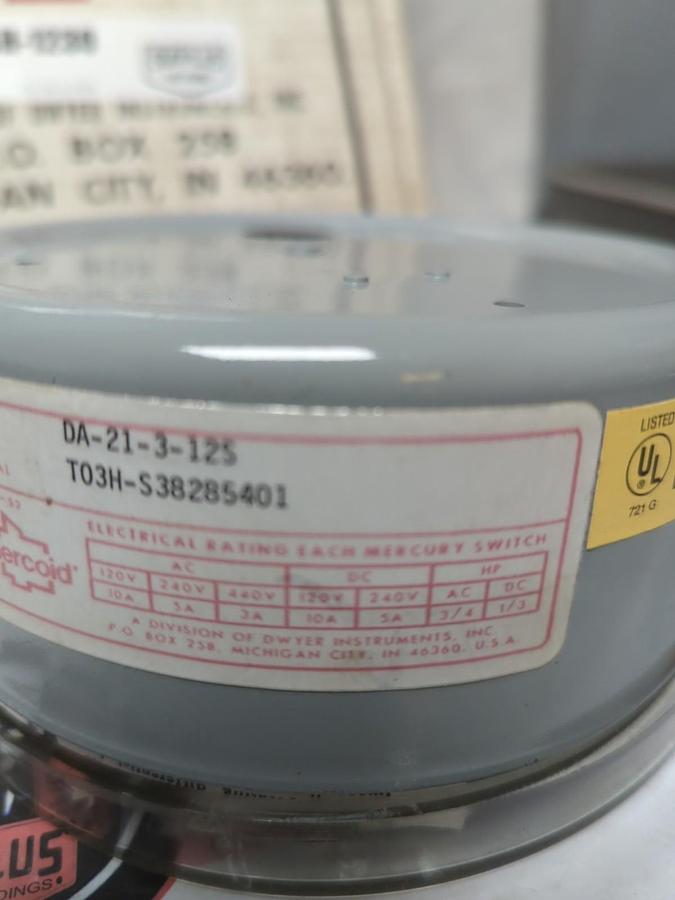 MERCOID,DA-21-3-12S,PRESSURE SWITCH NOS