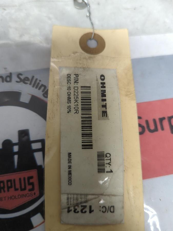 OHMITE,D225K10R,RESISTOR 10 OHMS 10% MISSING BOX NOS