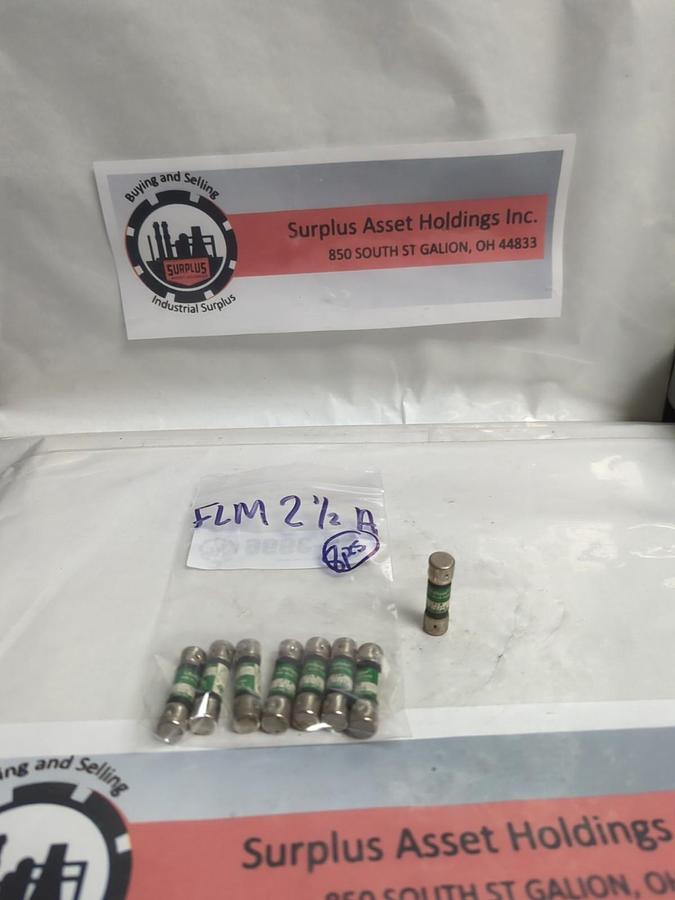 Used LITTELFUSE,FLM2-1/2,TIME-DELAY 2-1/2 AMP FUSE LOT OF 8 PRE-OWNED