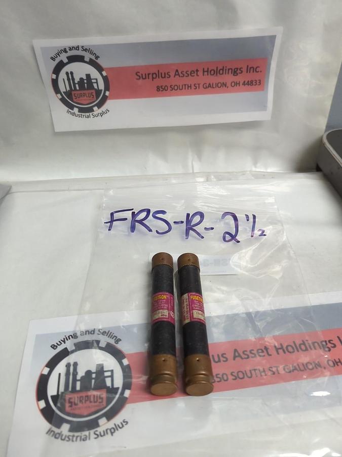 Used COOPER BUSSMANN,FRS-R-2-1/2,FUSETRON 2-1/2 AMP FUSE LOT OF 2 PRE-OWNED