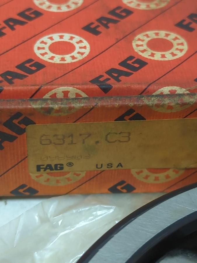 FAG,6317.C3,DEEP GROOVE BALL BEARING NOS