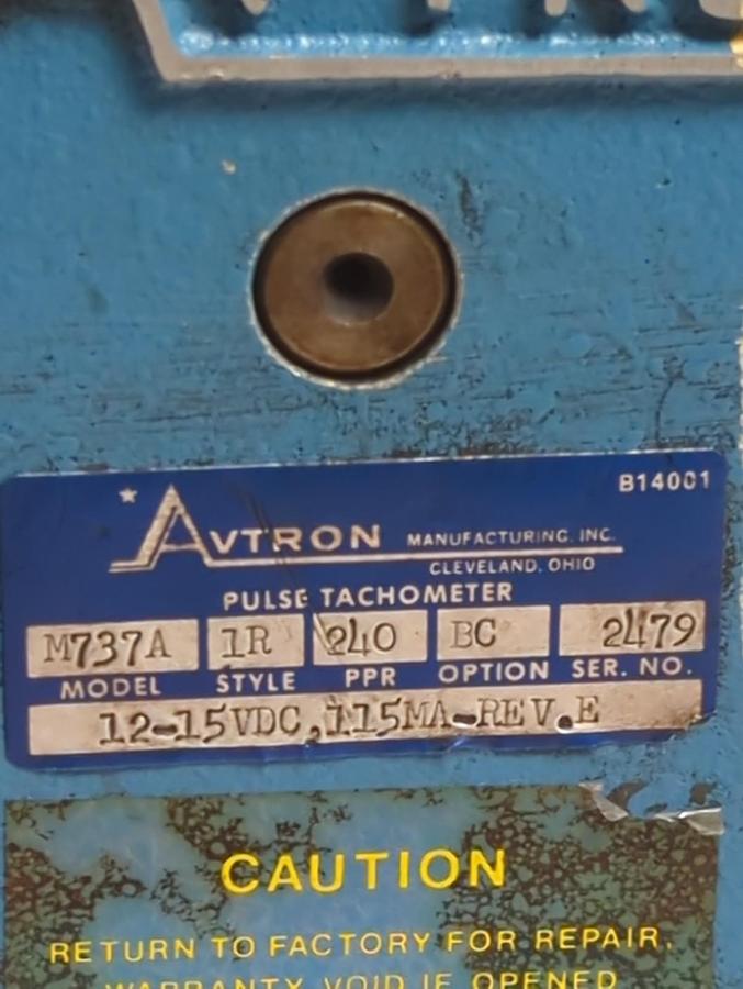 Used AVITON,M737A,PULSE TACHOMETER 12-15VDC 115MA REV E PRE-OWNED