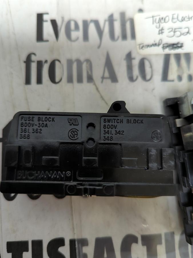 TYCO ELECTRIC/BUCHANAN,# 352,FLAT BASE TERMINAL BLOCK LOT OF 4 NOS