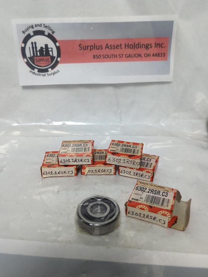 FAG,6302 2RSR C3,DEEP GROOVE BALL BEARING LOT OF 6 NOS