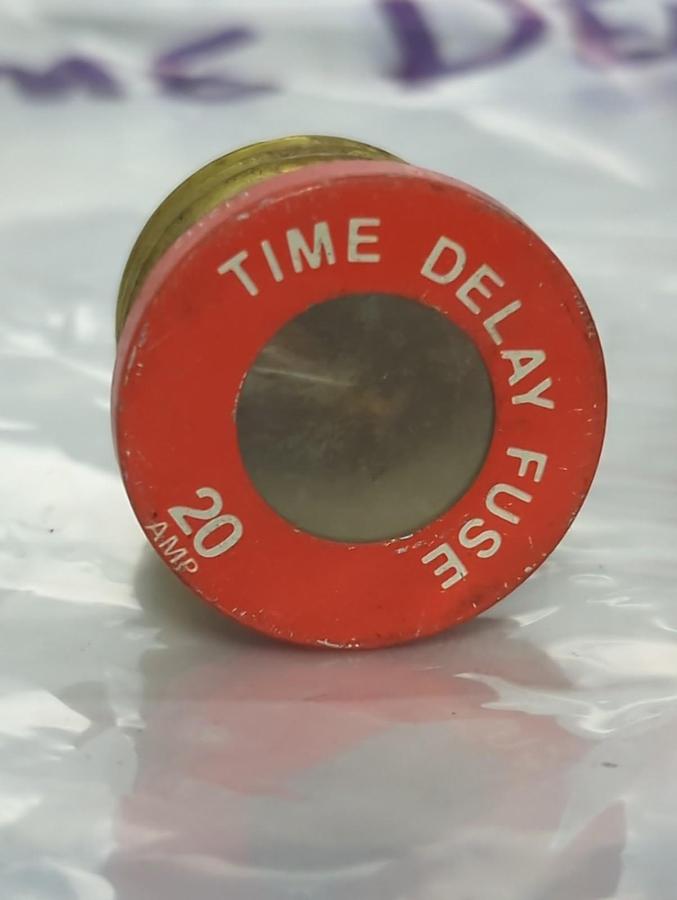 Used UNBRANDED,20 AMP,SCREW IN FUSE 20 AMP TIME DELAY LOT OF 3 PRE-OWNED