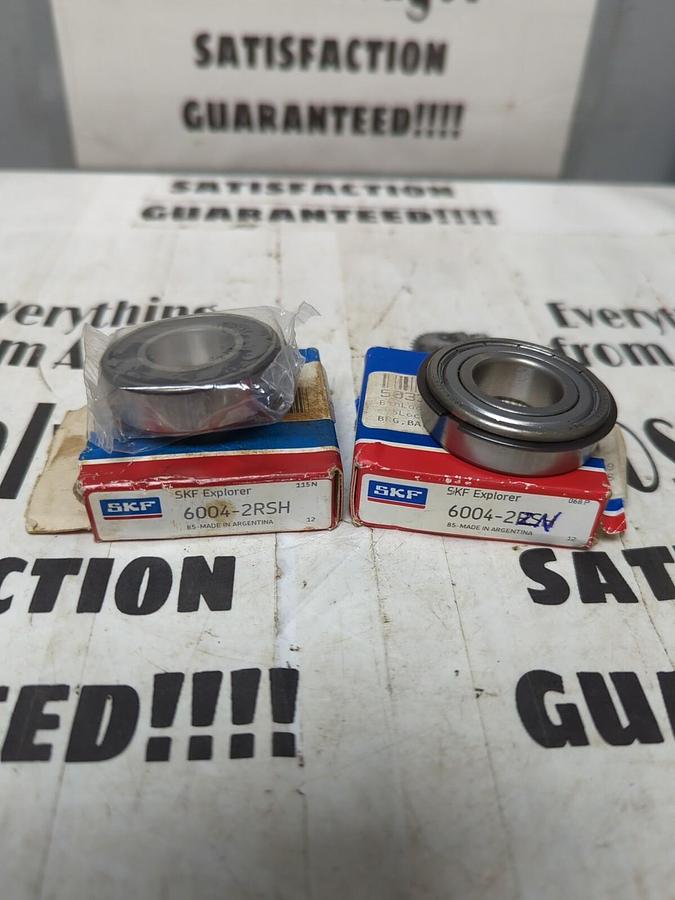 SKF,6004-2RSH & 6004-2ZN,BALL BEARING LOT OF 2 NOS