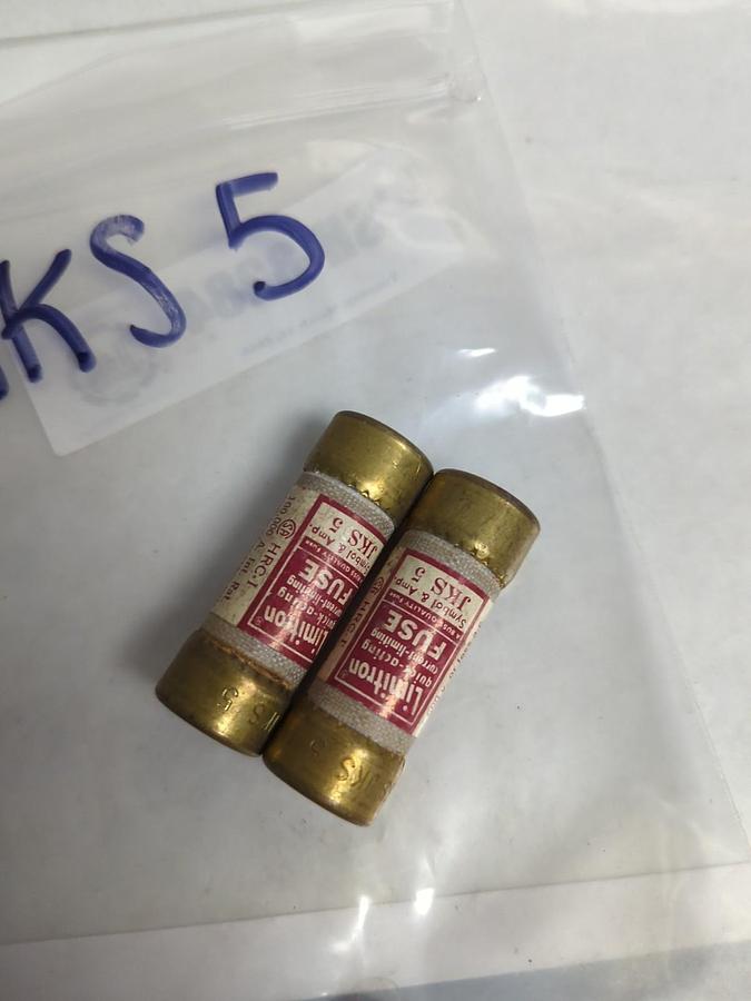 Used COOPER BUSSMANN,JKS-5,LIMITRON 5 AMP FUSE LOT OF 2 PRE-OWNED