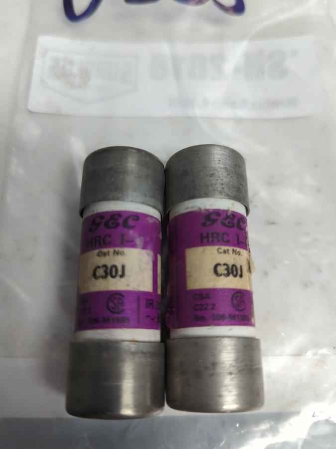 Used G&C,C30J,FUSE 30 AMP LOT OF 2 PRE-OWNED