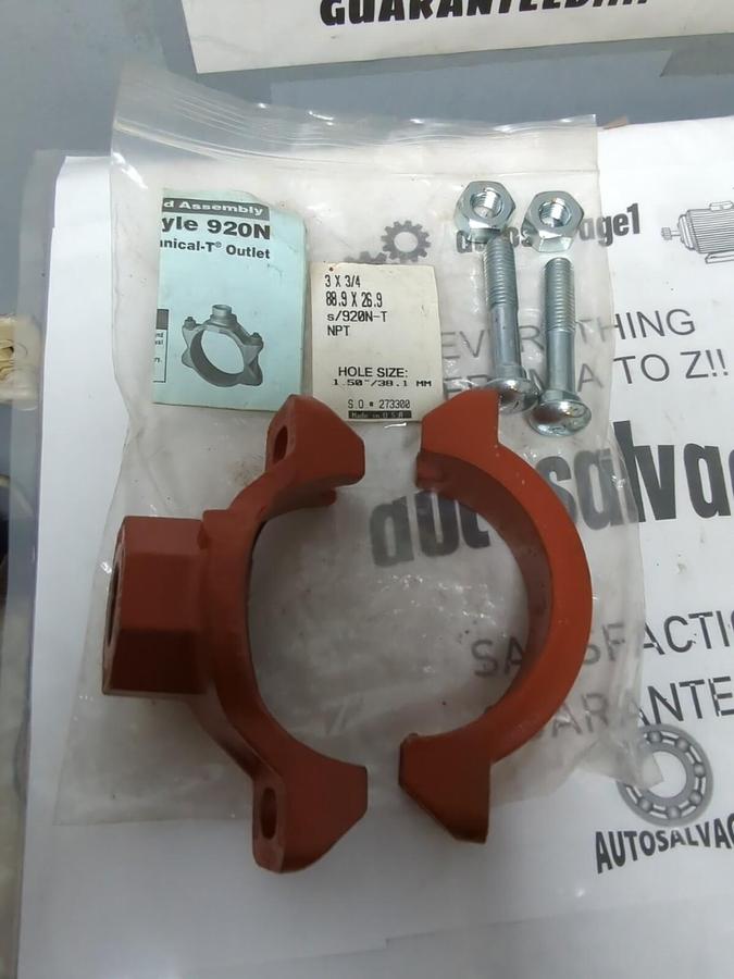 VICTAULIC,STYLE 920N-T,3X3/4 MECHANICAL-T OUTLET HOLE SIZE 1-1/2 IN/38.1MM NOS