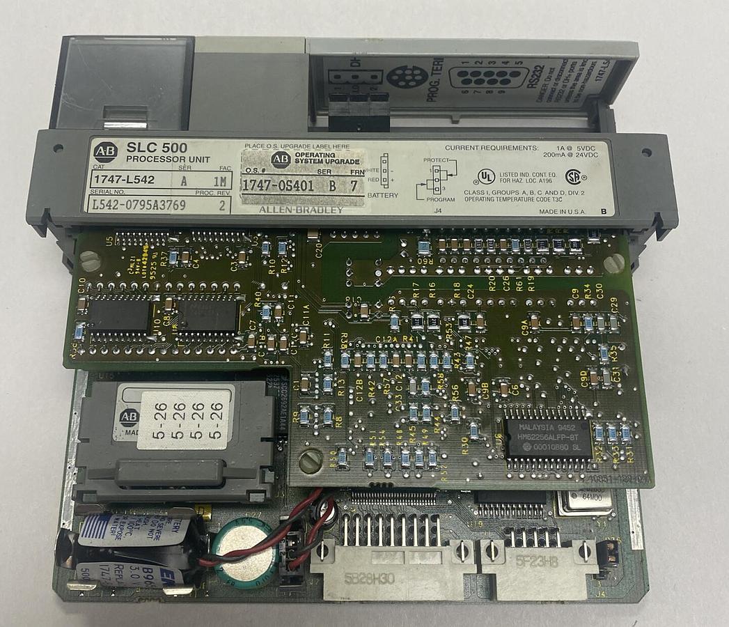 Used Allen-Bradley,1747-L542,Ser A FAC 1M Processor Unit 1747-0S401 Ser B FRN 7