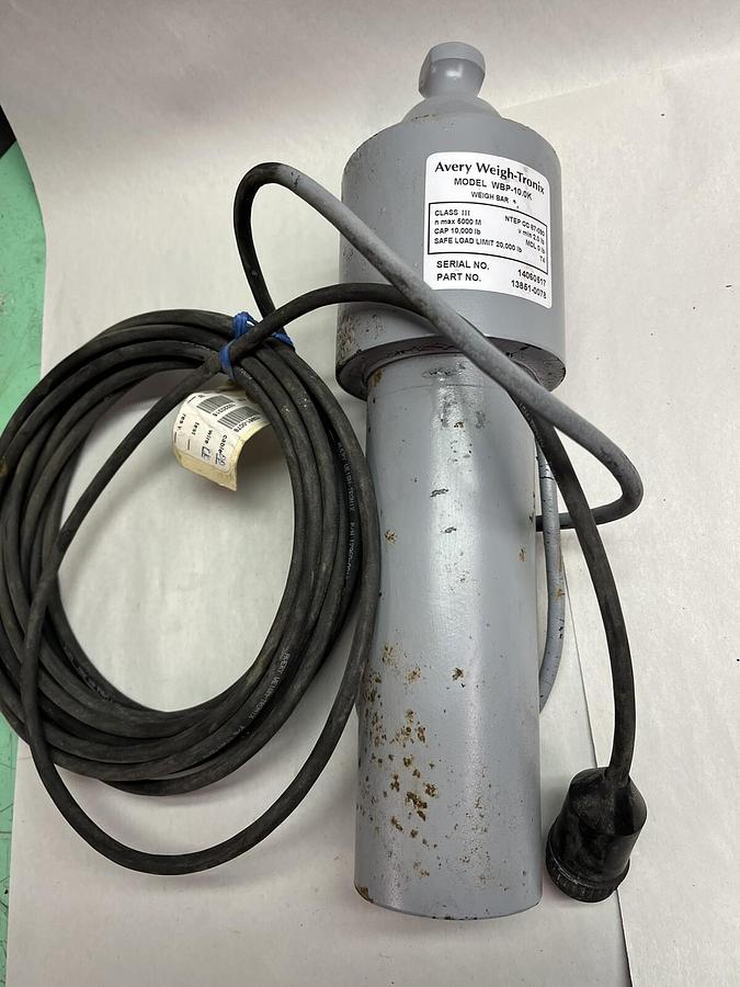 Used AVERY WEIGH-TRONIX,WBP-10.0K,CLASS 3 CAP 10K LB LOAD CELL 13851-0078