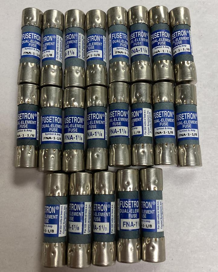 Cooper Bussmann,FNA-1-1/8,Fusetron Fuse Lot Of 21 NOS